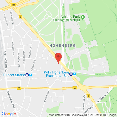 Position der Autogas-Tankstelle: Aral Tankstelle in 51103, Köln