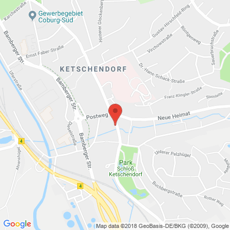 Position der Autogas-Tankstelle: Elo Coburg in 96450, Coburg