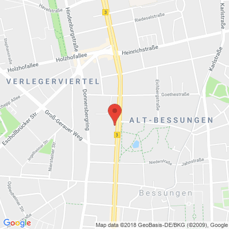 Position der Autogas-Tankstelle: Total Darmstadt in 64285, Darmstadt