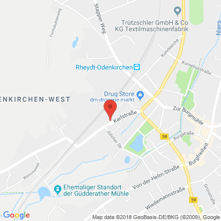 Position der Autogas-Tankstelle: Oil! Tankstelle Mönchengladbach in 41199, Mönchengladbach