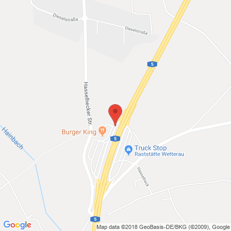 Position der Autogas-Tankstelle: BAB-Tankstelle Wetterau West (Aral) in 61239, Ober-Mörlen