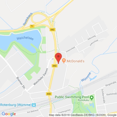 Position der Autogas-Tankstelle: Aral Tankstelle in 27356, Rotenburg