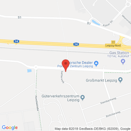 Position der Autogas-Tankstelle: Leipzig in 04158, Leipzig