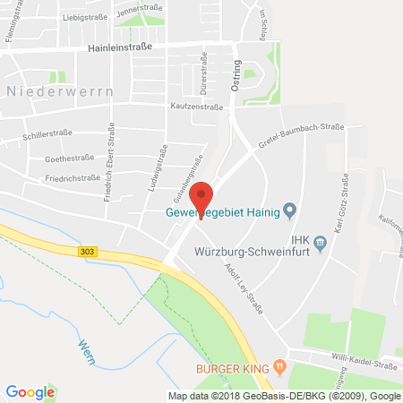 Position der Autogas-Tankstelle: Shell Tankstelle in 97424, Schweinfurt