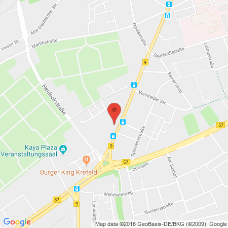 Position der Autogas-Tankstelle: Aral Tankstelle in 47805, Krefeld