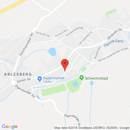 Position der Autogas-Tankstelle: D+B Tankstelle in 98716, Geraberg