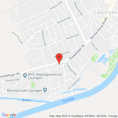 Position der Autogas-Tankstelle: AVIA Tankstelle in 89415, Lauingen