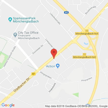 Position der Autogas-Tankstelle: JET Tankstelle in 41069, Moenchengladbach
