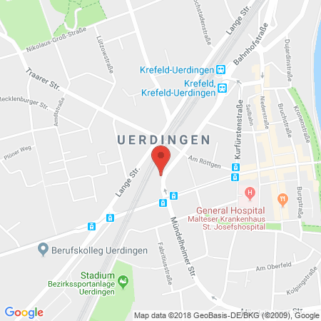 Position der Autogas-Tankstelle: Aral Tankstelle in 47829, Krefeld