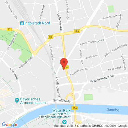 Position der Autogas-Tankstelle: JET Tankstelle in 85055, Ingolstadt