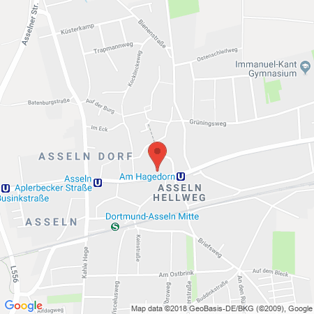 Position der Autogas-Tankstelle: Esso Tankstelle in 44319, Dortmund