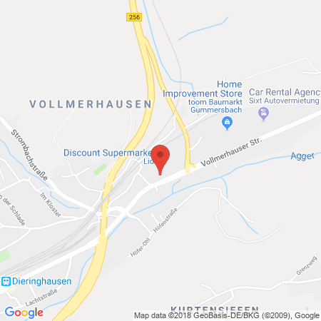 Position der Autogas-Tankstelle: JET Tankstelle in 51645, Gummersbach