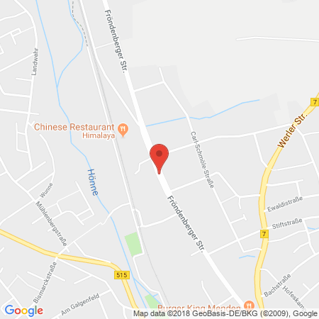 Position der Autogas-Tankstelle: JET Tankstelle in 58706, Menden