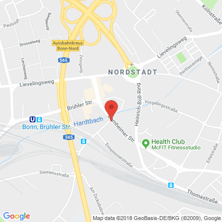 Position der Autogas-Tankstelle: JET Tankstelle in 53119, Bonn