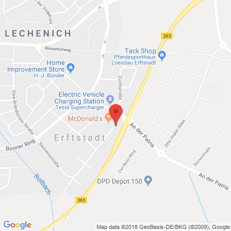 Position der Autogas-Tankstelle: JET Tankstelle in 50374, Erftstadt