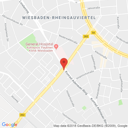 Position der Autogas-Tankstelle: JET Tankstelle in 65187, Wiesbaden