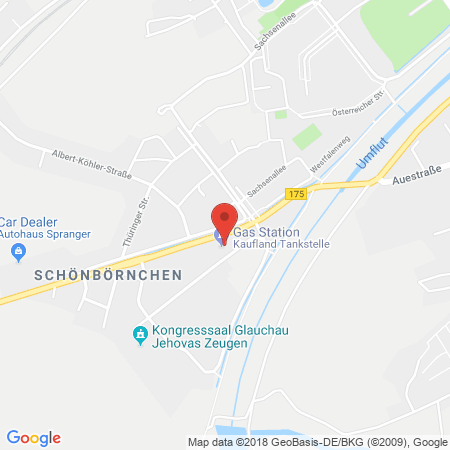 Position der Autogas-Tankstelle: Supermarkt-tankstelle Glauchau Grenayer Str. 2 A in 08371, Glauchau