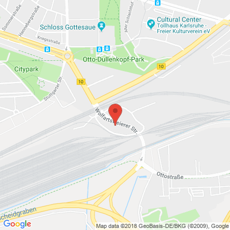 Position der Autogas-Tankstelle: Bft Tankstelle in 76137, Karlsruhe