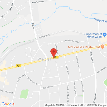 Position der Autogas-Tankstelle: Wedel, Rissener Str. 34 in 22880, Wedel