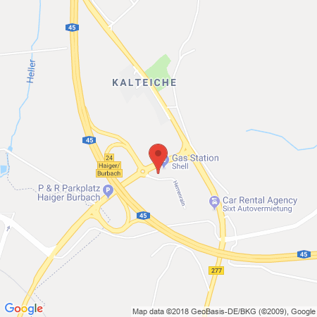 Position der Autogas-Tankstelle: Shell Tankstelle in 35708, Haiger