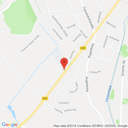 Position der Autogas-Tankstelle: Aral Tankstelle in 22848, Norderstedt