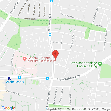 Position der Autogas-Tankstelle: OMV Tankstelle in 81927, München