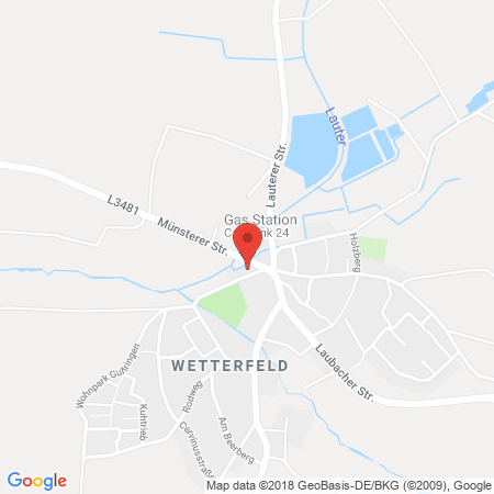 Position der Autogas-Tankstelle: Cardtank 24 Gmbh Tankstelle Wetterfeld in 35321, Laubach/ Wetterfeld