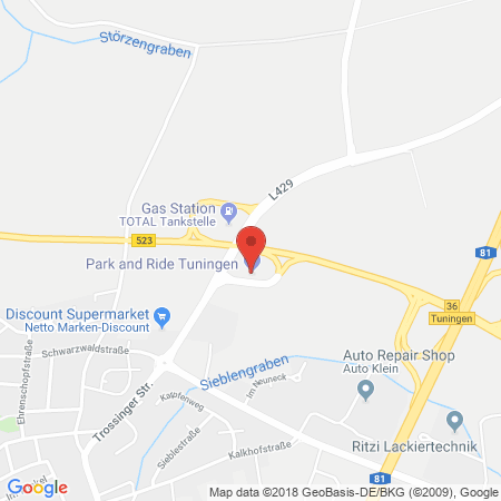 Standort der Tankstelle: TotalEnergies Tankstelle in 78609, Tuningen