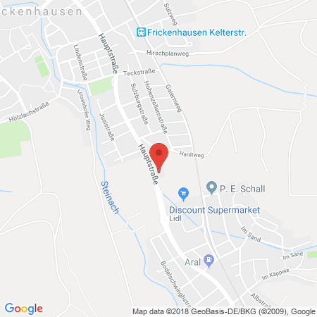 Position der Autogas-Tankstelle: OMV Tankstelle in 72636, Frickenhausen