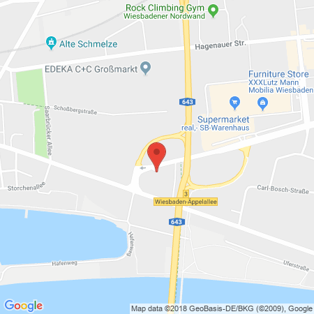 Position der Autogas-Tankstelle: Cleancar Ag in 65203, Wiesbaden