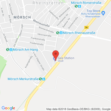 Position der Autogas-Tankstelle: Shell Tankstelle in 76287, Rheinstetten-mörsch