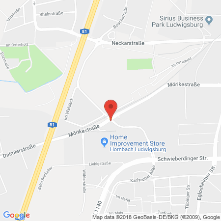 Position der Autogas-Tankstelle: Gebr. Lotter KG in 71631, Ludwigsburg