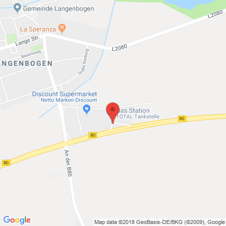 Position der Autogas-Tankstelle: Total Langenbogen in 06179, Langenbogen