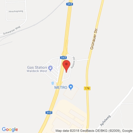 Position der Autogas-Tankstelle: Esso Tankstelle in 15732, Waltersdorf
