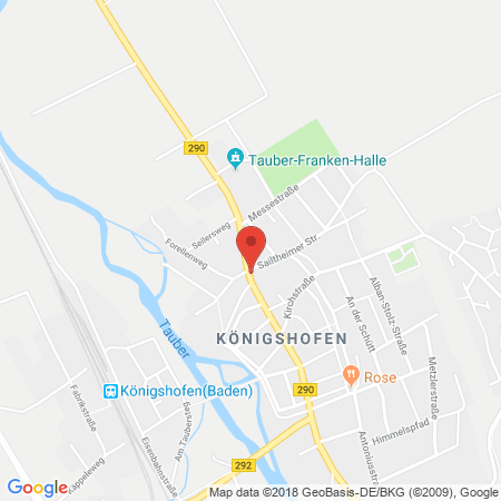 Position der Autogas-Tankstelle: Königshofen in 97922, Lauda-königshofen