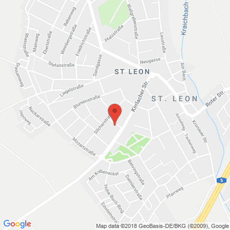 Position der Autogas-Tankstelle: Tankstelle Schnorberger in 68789, St.leon-rot