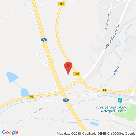 Position der Autogas-Tankstelle: MINERA Kraftstoffe Mineralölwerk in 98673, Eisfeld