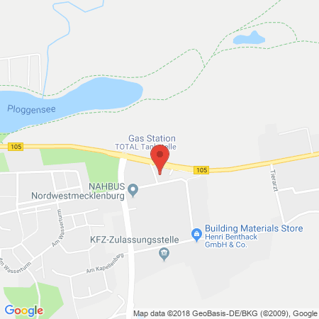 Position der Autogas-Tankstelle: Total Grevesmuehlen in 23936, Grevesmuehlen