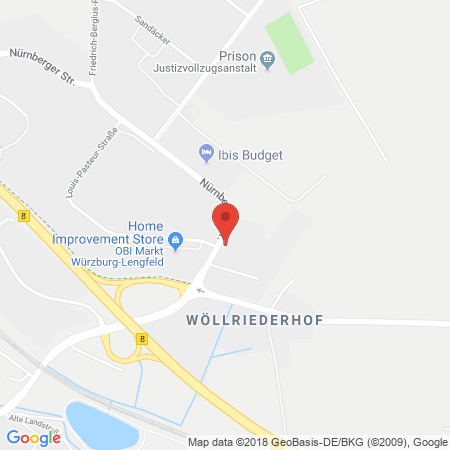 Position der Autogas-Tankstelle: Baywa Tankstelle Würzburg  in 97076, Würzburg