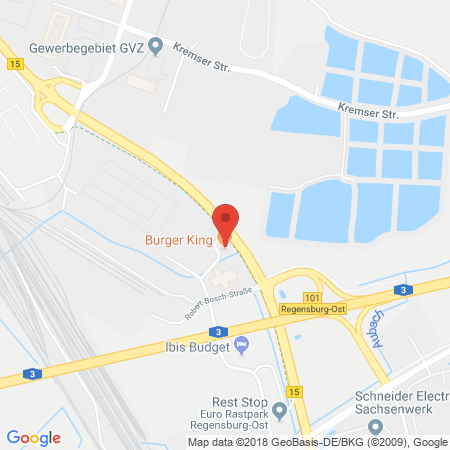 Position der Autogas-Tankstelle: Aral Tankstelle in 93055, Regensburg