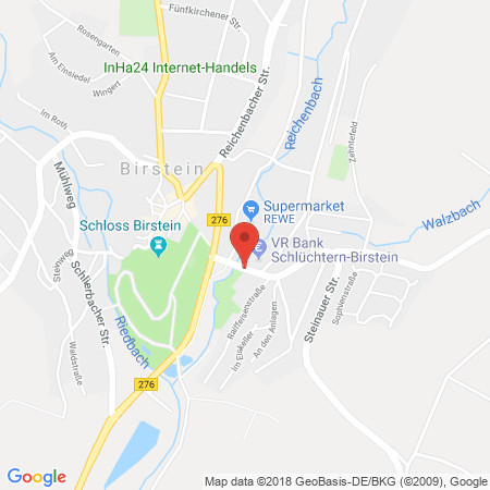 Position der Autogas-Tankstelle: Esso Tankstelle in 63633, Birstein