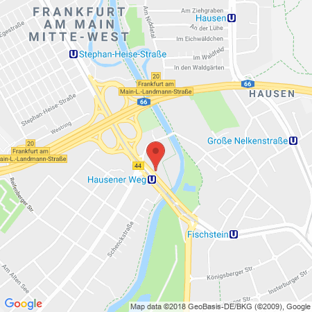 Position der Autogas-Tankstelle: Esso Tankstelle in 60488, Frankfurt