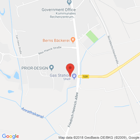 Position der Autogas-Tankstelle: Shell Tankstelle in 47475, Kamp-lintfort