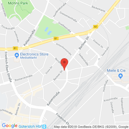 Position der Autogas-Tankstelle: AVIA Tankstelle in 33330, Gütersloh