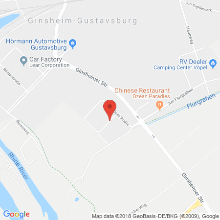Position der Autogas-Tankstelle: AVIA Tankstelle in 65462, Ginsheim-gustavsburg