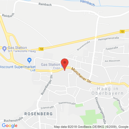 Position der Autogas-Tankstelle: Esso Tankstelle in 83527, Haag In Oberbayern