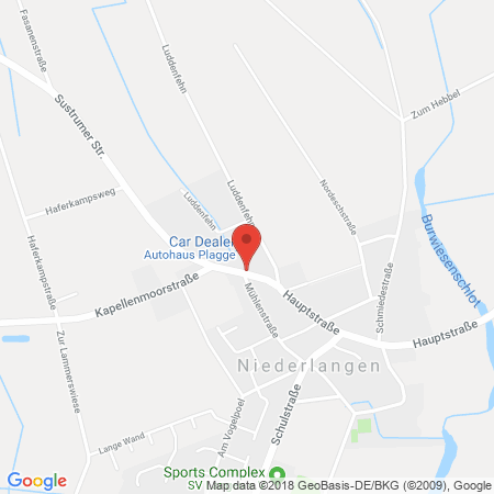 Position der Autogas-Tankstelle: AVIA Tankstelle in 49779, Niederlangen