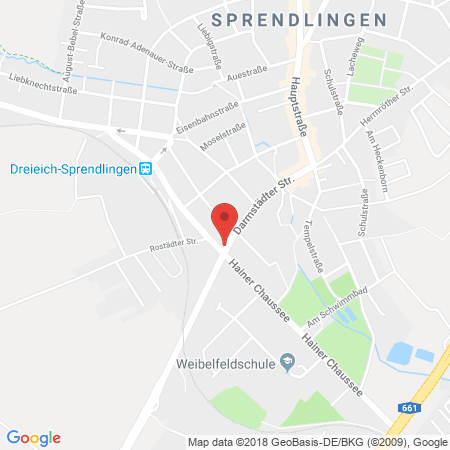 Position der Autogas-Tankstelle: Aral Tankstelle in 63303, Dreieich