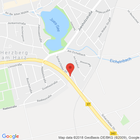 Position der Autogas-Tankstelle: Aral Tankstelle in 37412, Herzberg