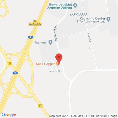Position der Autogas-Tankstelle: Aral Tankstelle in 06686, Lützen / Ot Zorbau